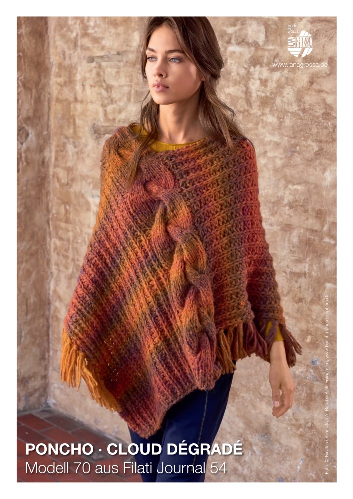 Lana Grossa Strickanleitung Gratis Poncho Cloud Woolanda