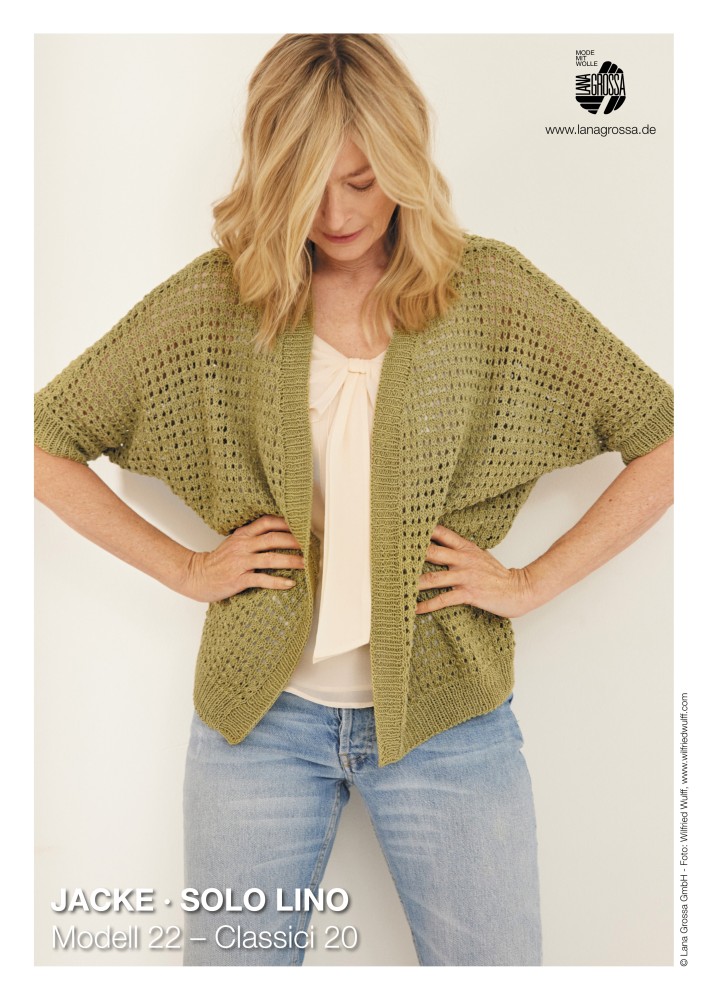 Lana Grossa Strickanleitung Gratis Jacke Solo Lino Woolanda