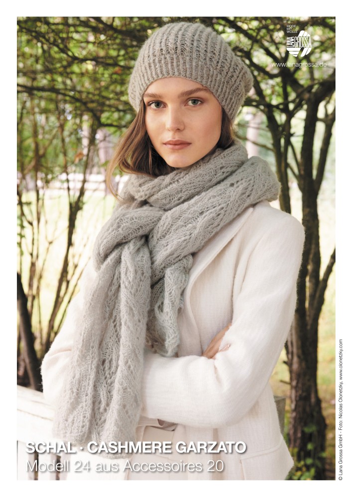 Lana Grossa Strickanleitung Gratis Schal Cashmere Garzato Woolanda 5010