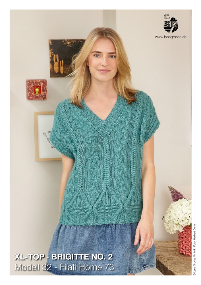 Lana Grossa Strickanleitung Gratis Xl-top (Brigitte No. 2) | Woolanda